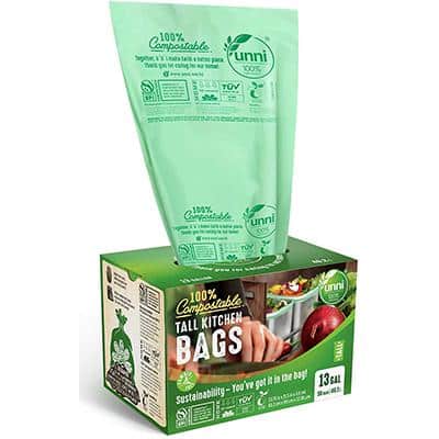 Plant Based - Hippo Sak Tall Kitchen Bags with Handles, 13 Gallon (45 Count)