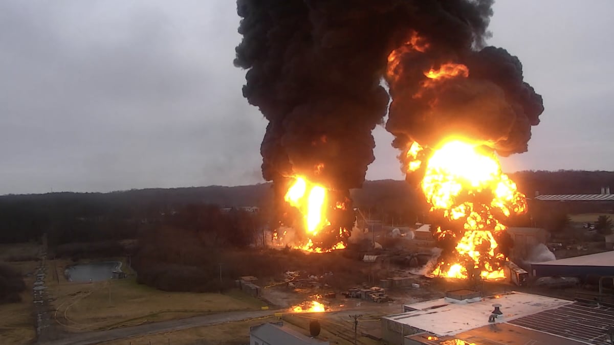 Burning of hazardous materials after the train derailment in East Palestine, Ohio